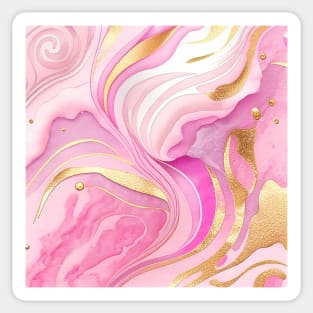 Pink and Gold Marble Sticker